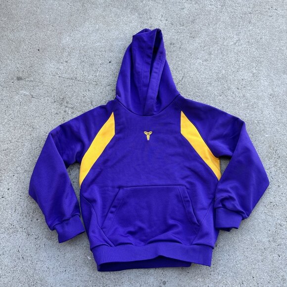 Nike Kobe Bryant Dri-FIT Pullover Basketball Hoodie Purple Yellow BoysSize M